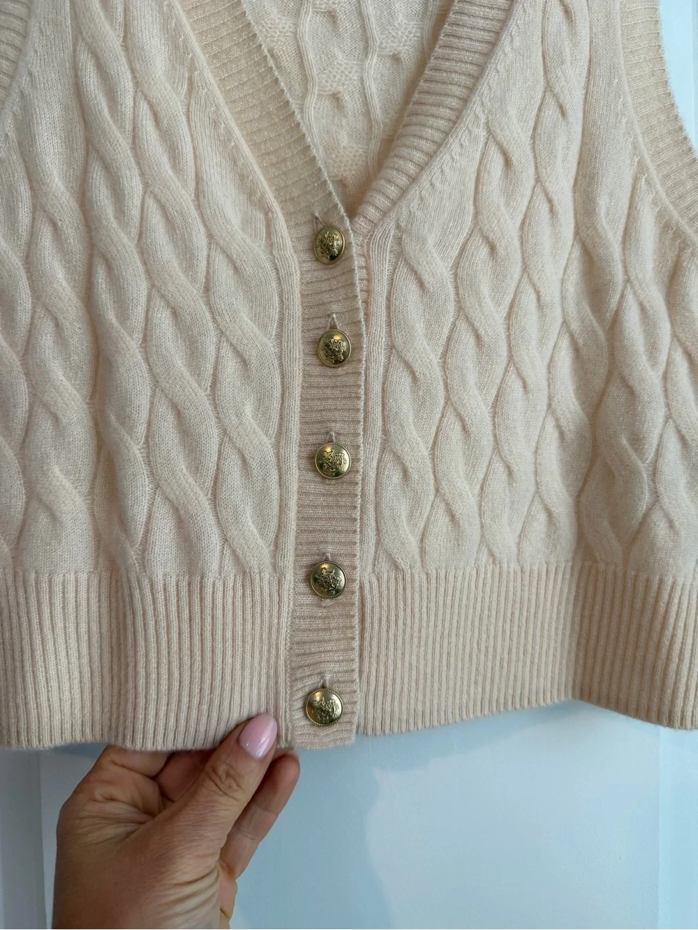 J. Crew Women’s Cashmere Cropped Cable Knit Sweater Vest Size Small
